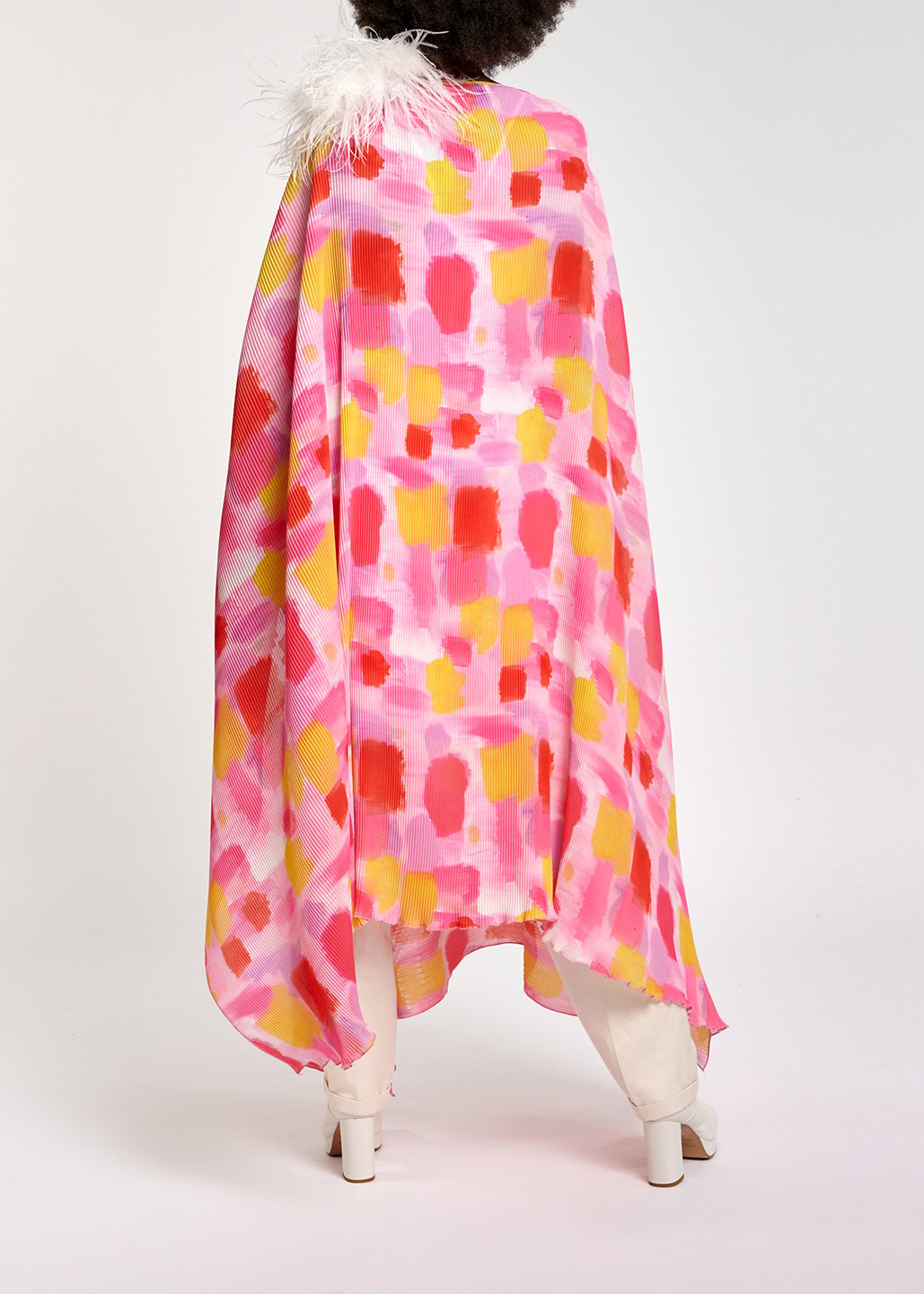 Pink and yellow pissé maxi-length kaftan dress RE—SSENTIEL second-hand photo 7