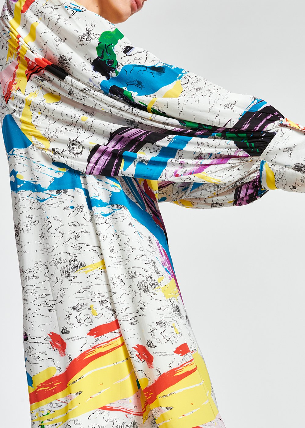 Mini robe blanc cassé à  imprimé multicolore RE—SSENTIEL seconde main photo 3