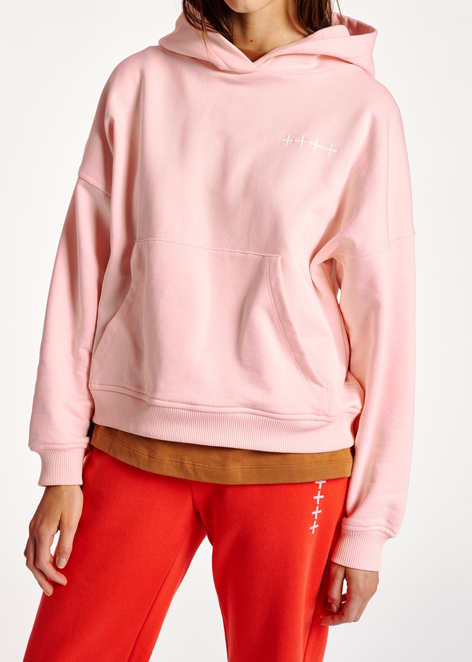Lichtroze hoodie in biokatoenen jersey RE—SSENTIEL tweedehands photo 3