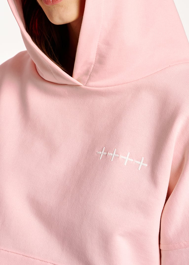 Lichtroze hoodie in biokatoenen jersey RE—SSENTIEL tweedehands photo 4