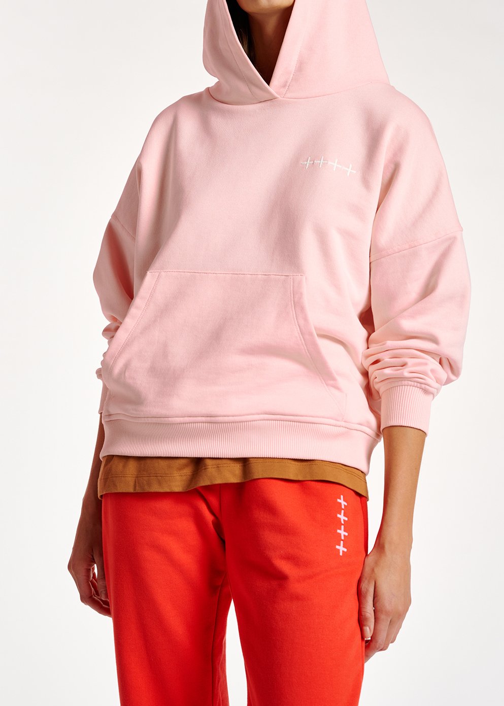 Lichtroze hoodie in biokatoenen jersey RE—SSENTIEL tweedehands photo 5