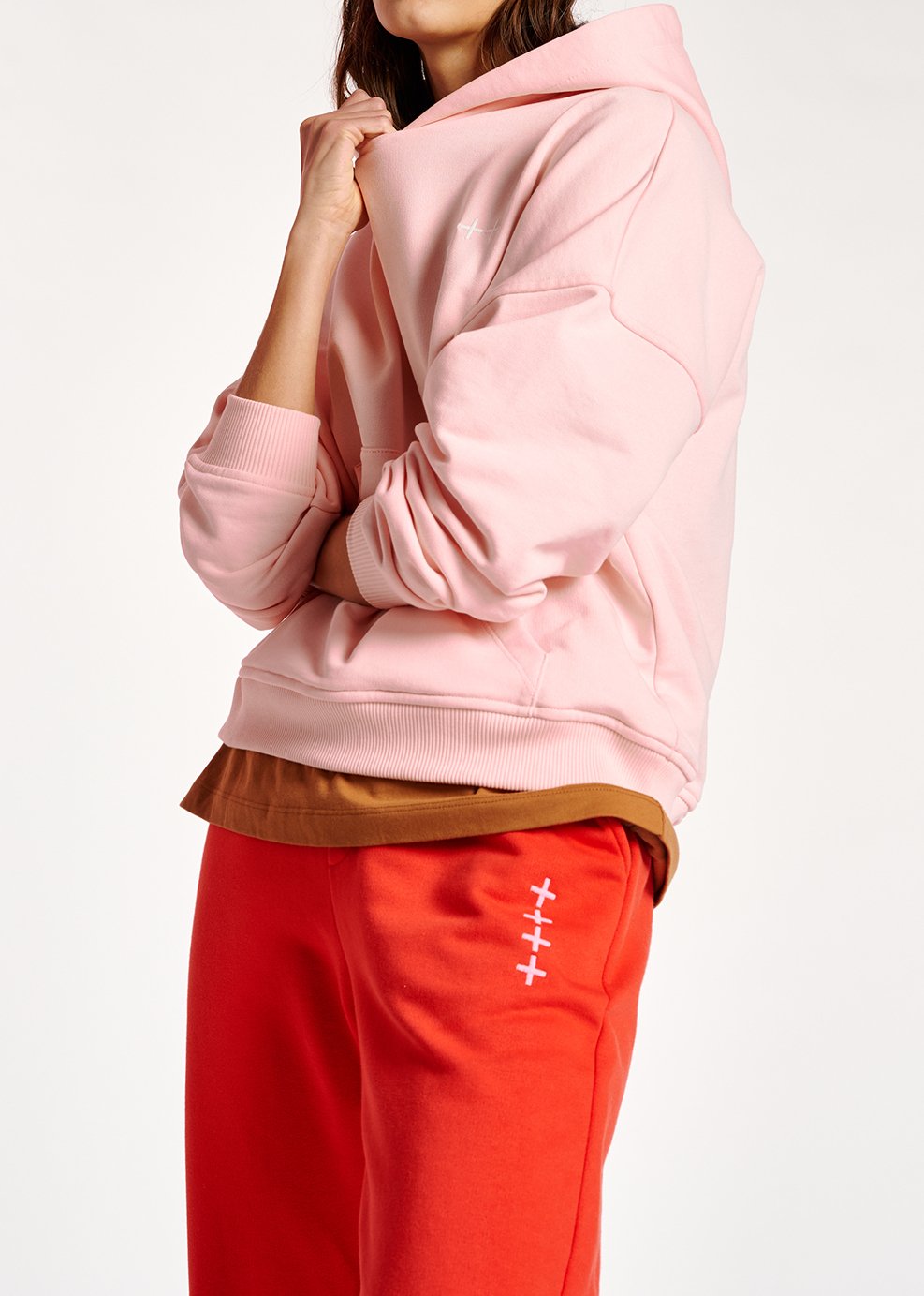 Lichtroze hoodie in biokatoenen jersey RE—SSENTIEL tweedehands photo 8