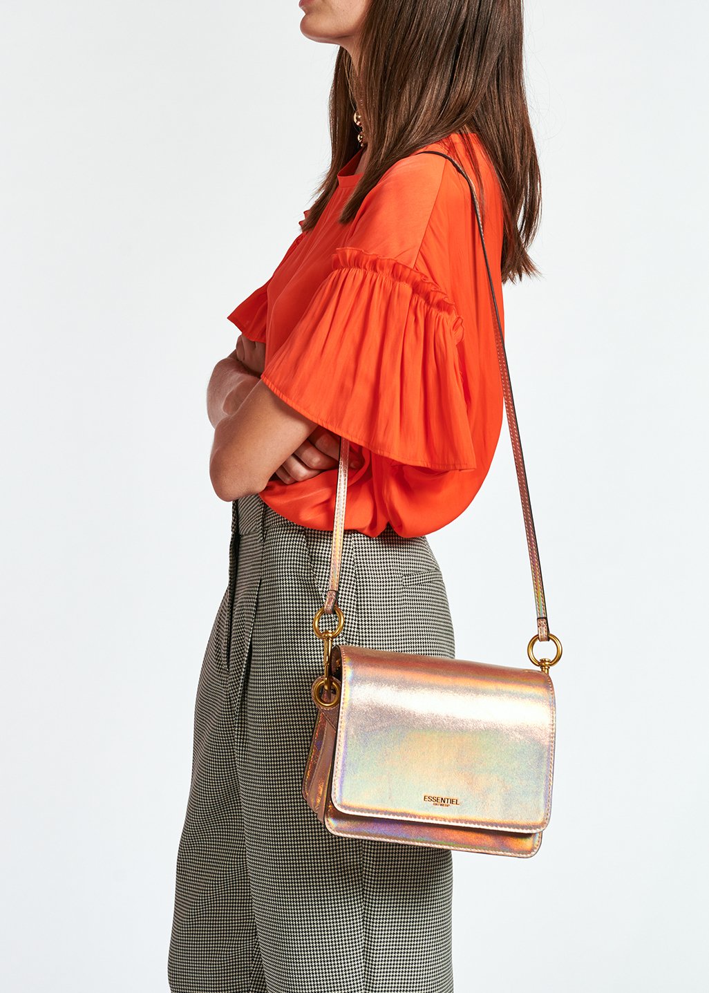 Oranje top met korte ruchemouwen RE—SSENTIEL tweedehands photo 6