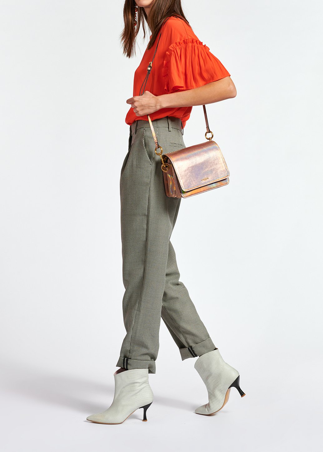 Oranje top met korte ruchemouwen RE—SSENTIEL tweedehands photo 7