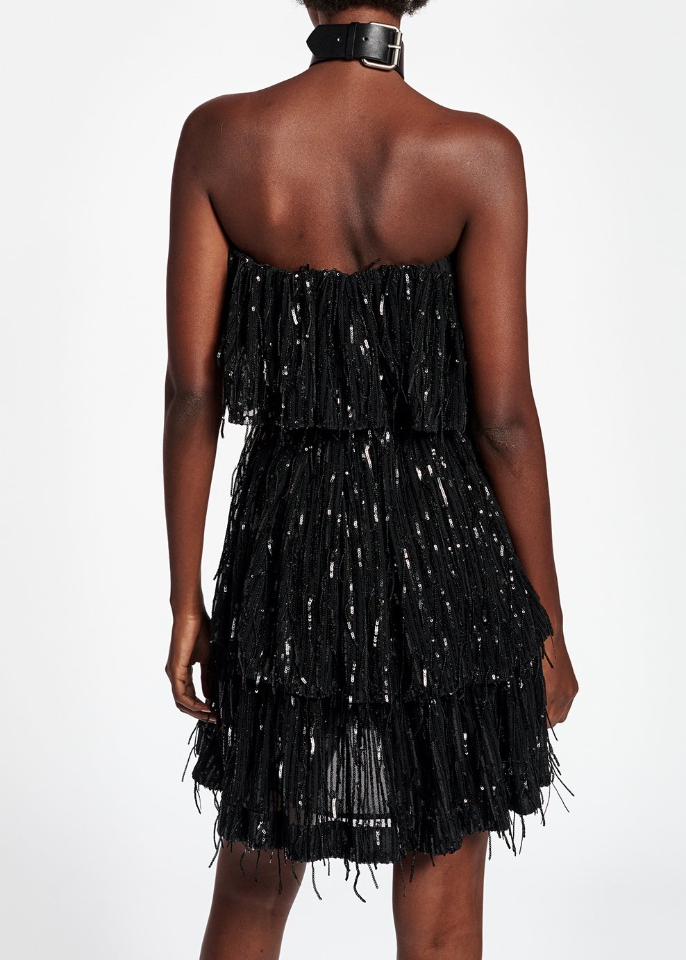 Mini robe noire à  paillettes RE—SSENTIEL seconde main photo 7