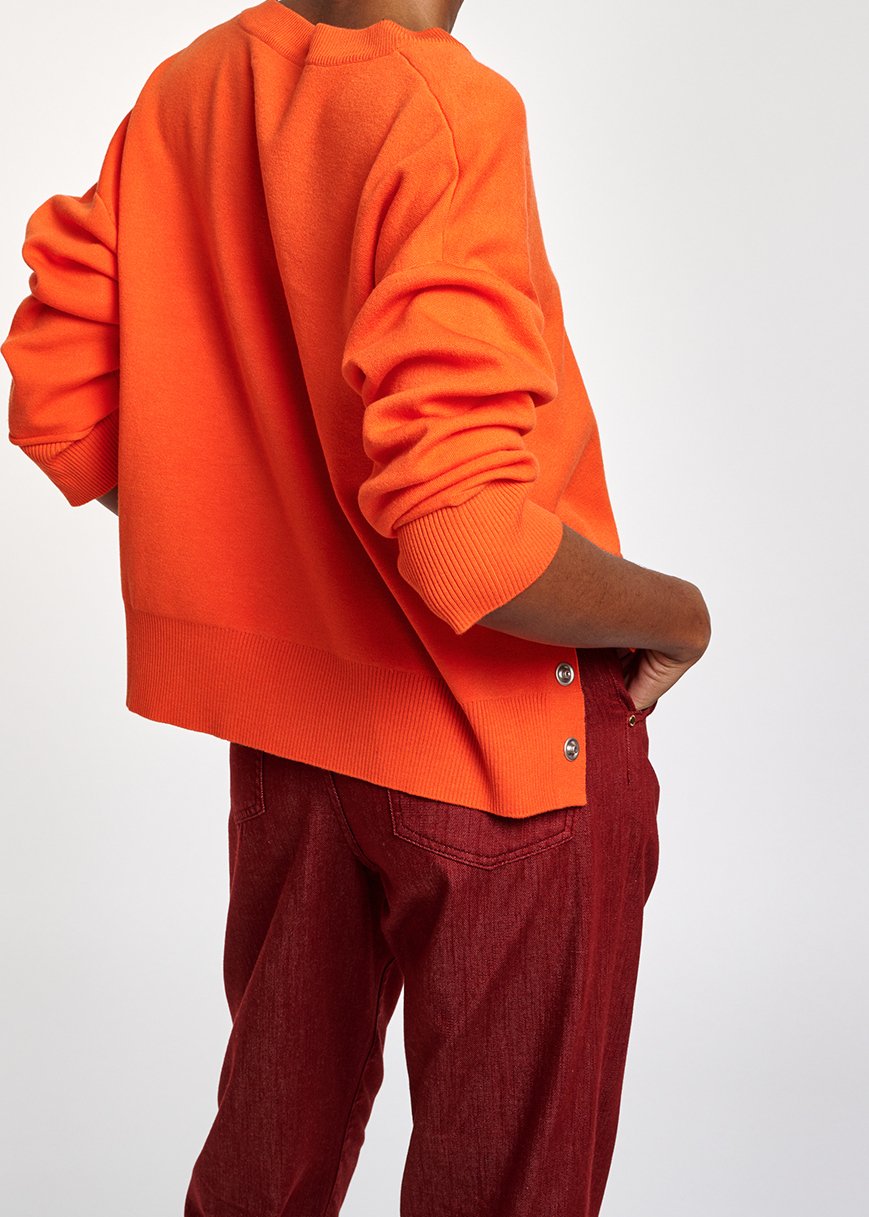 Oranje vierkante trui met V-hals RE—SSENTIEL tweedehands photo 6