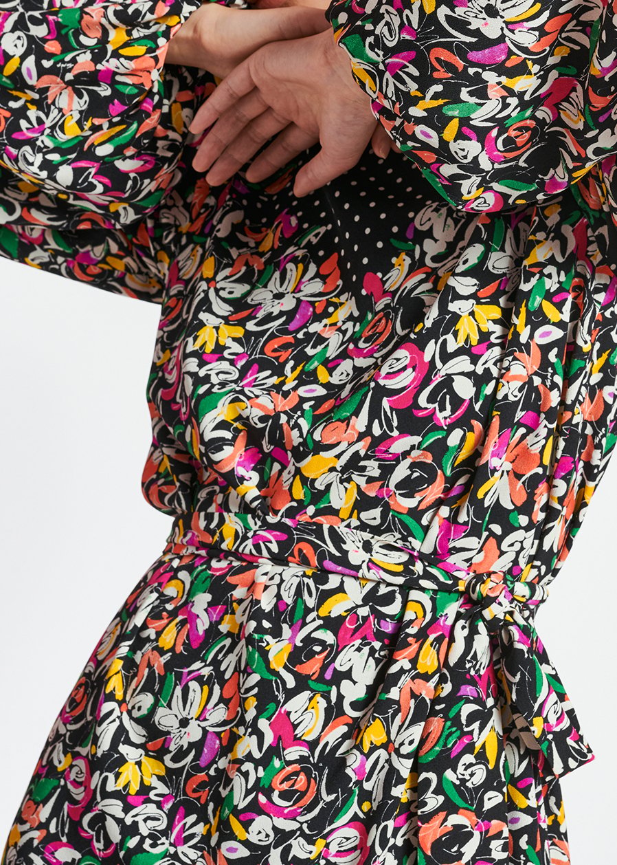 Colorful floral and polka-dot mixed-print dress RE—SSENTIEL second-hand photo 7