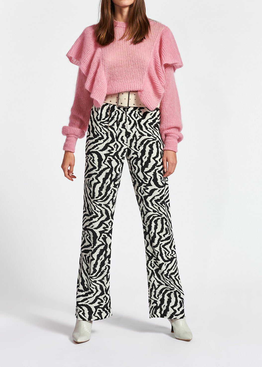 Pull rose en mohair et laine avec ruches RE—SSENTIEL seconde main photo 7