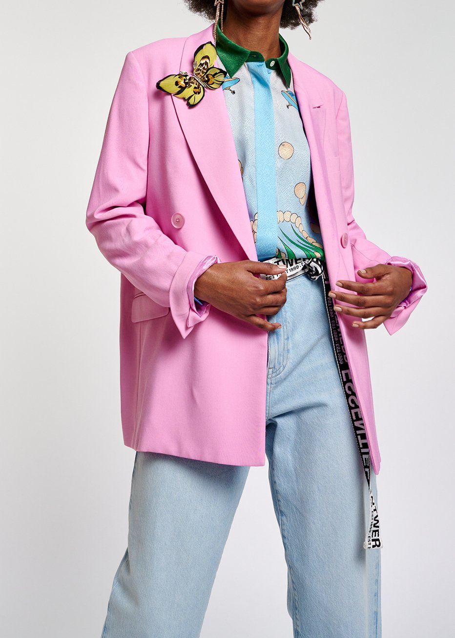 Veste croisée oversize rose RE—SSENTIEL seconde main photo 4