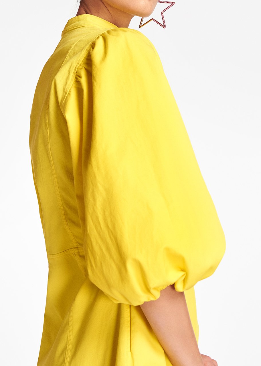 Mini-robe jaune en coton sergé RE—SSENTIEL seconde main photo 4