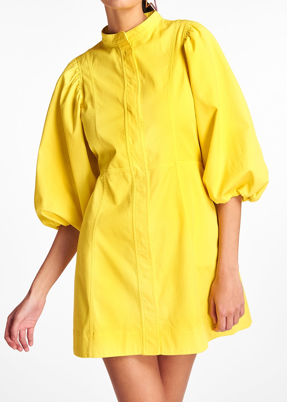 Mini-robe jaune en coton sergé RE—SSENTIEL seconde main photo 6