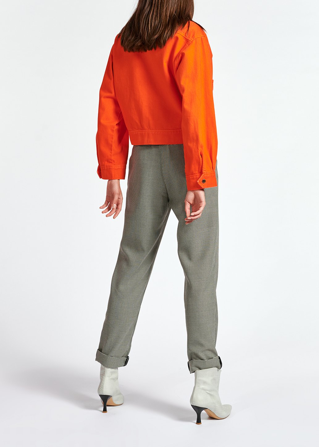 Wijde broek met pied-de-poule en hoge taille RE—SSENTIEL tweedehands photo 5