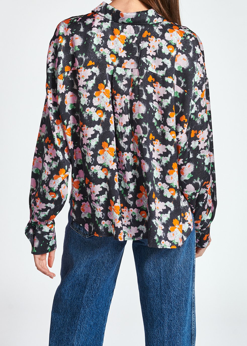 Chemise bleu foncé à  fleurs RE—SSENTIEL seconde main photo 7