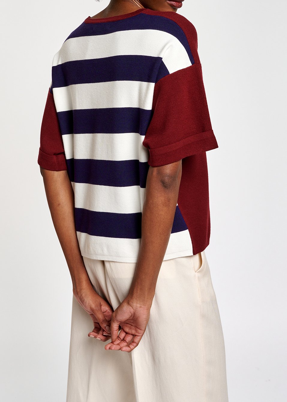 Red striped short-sleeved sweater RE—SSENTIEL second-hand photo 3