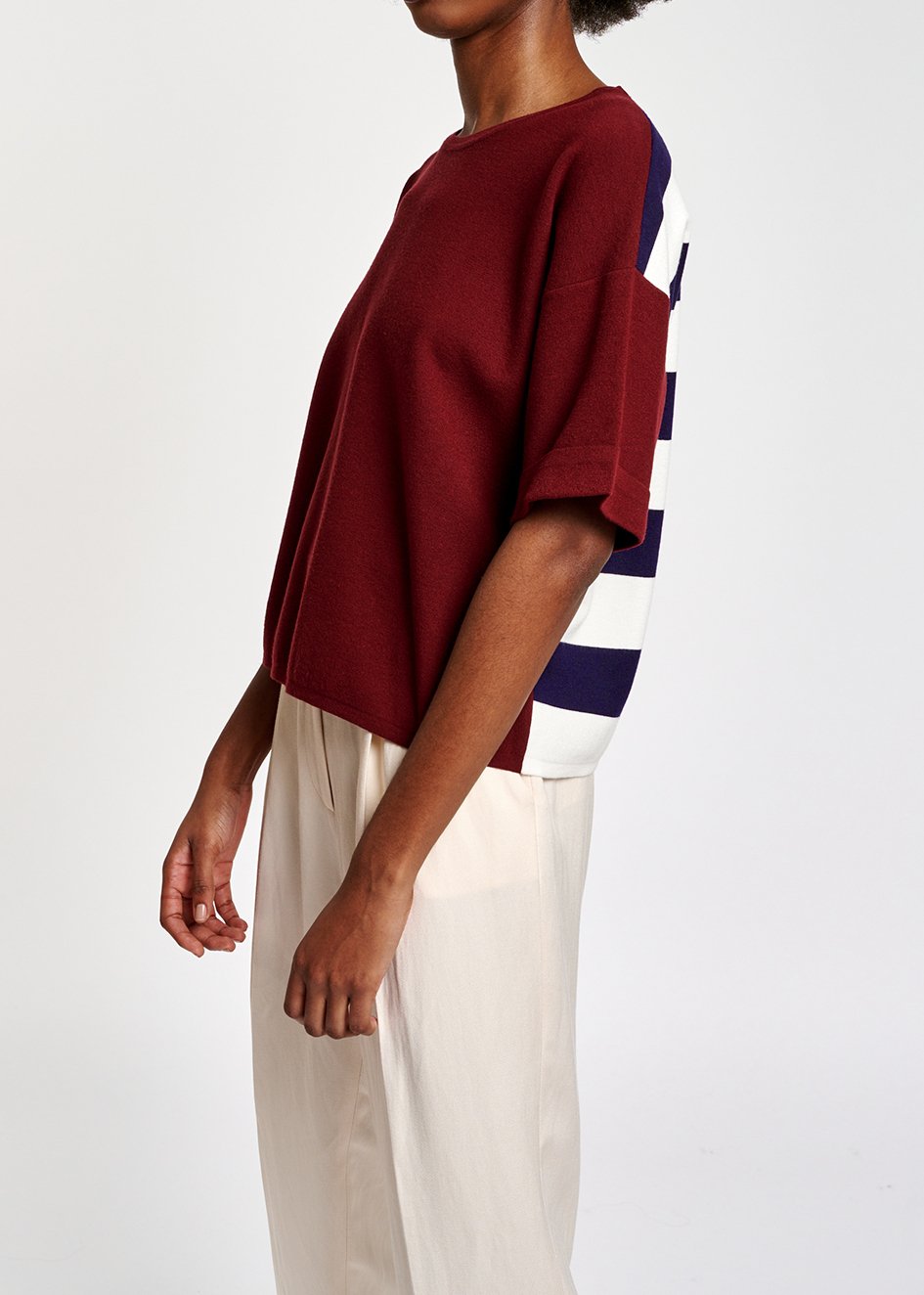 Red striped short-sleeved sweater RE—SSENTIEL second-hand photo 5