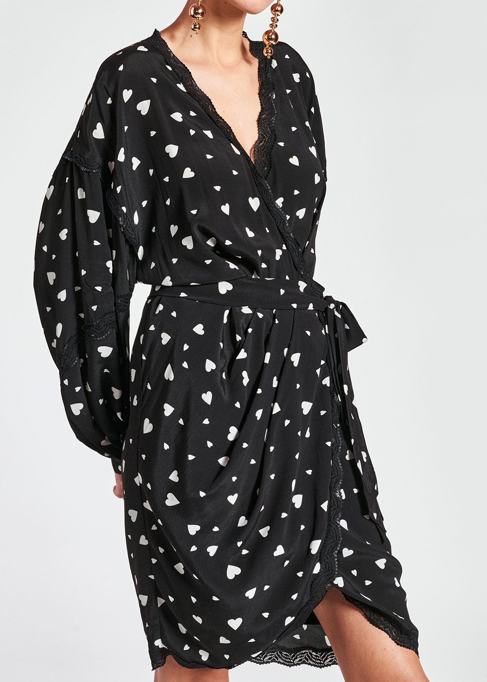 Mini robe cache-coeur noire à  coeurs RE—SSENTIEL seconde main photo 5