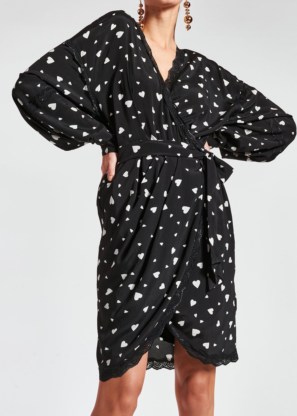 Mini robe cache-coeur noire à  coeurs RE—SSENTIEL seconde main photo 6