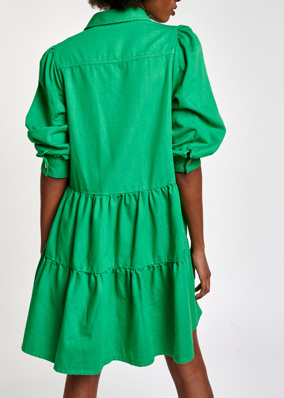Groene midi-jeansjurk met A-lijn RE—SSENTIEL tweedehands photo 7