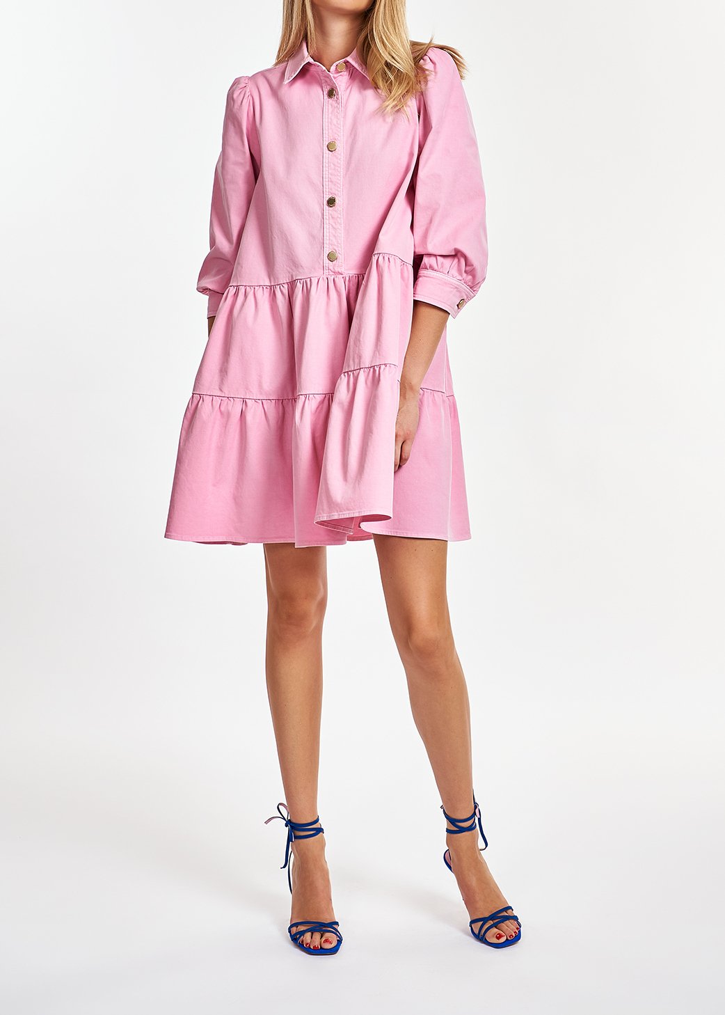 Roze midi-jeansjurk met A-lijn RE—SSENTIEL tweedehands photo 3