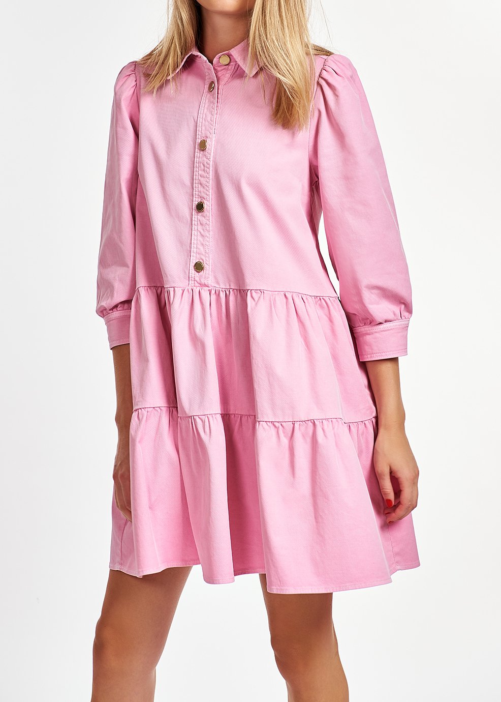 Roze midi-jeansjurk met A-lijn RE—SSENTIEL tweedehands photo 4