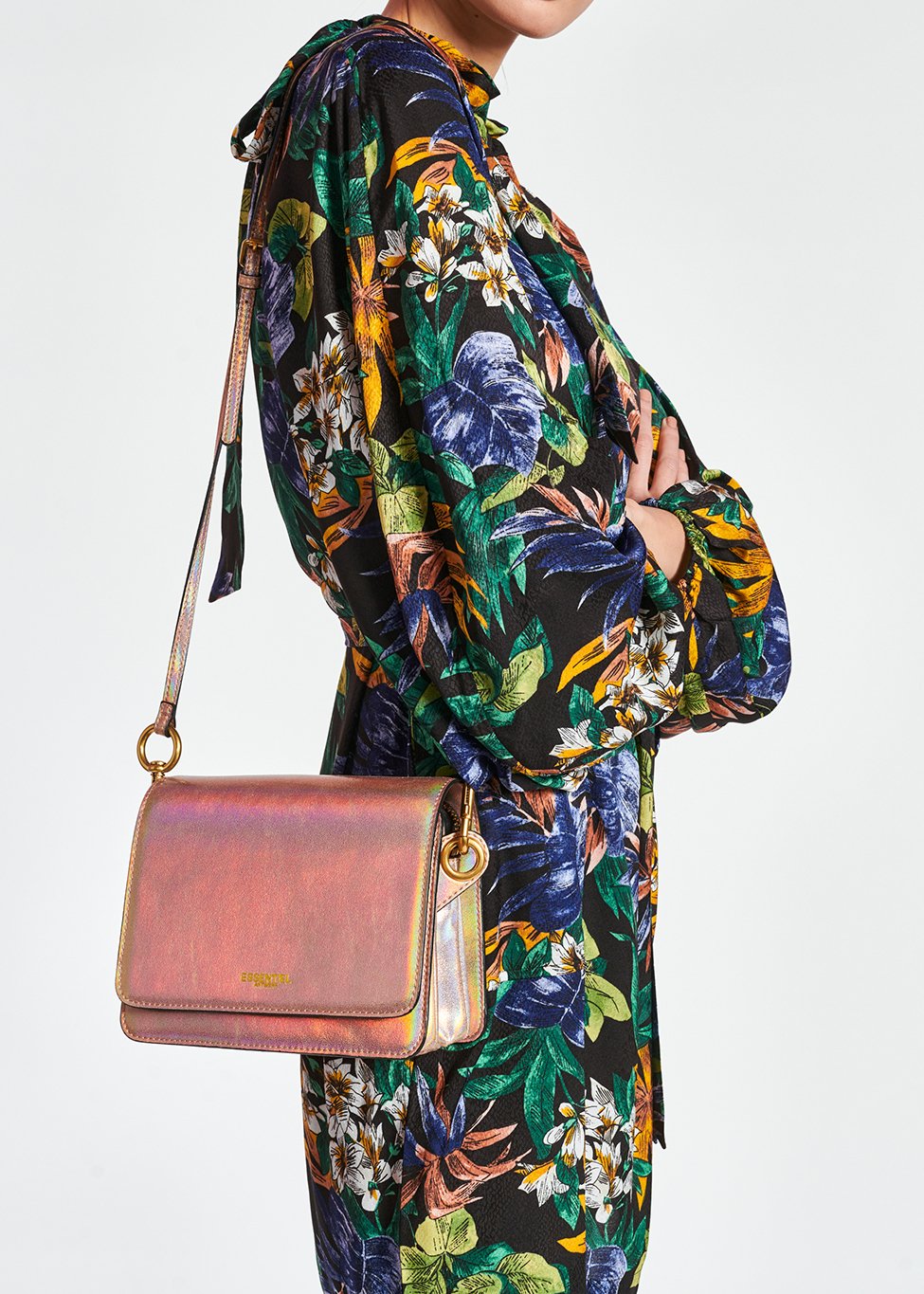 Mini robe noire à  fleurs avec noeud RE—SSENTIEL seconde main photo 7