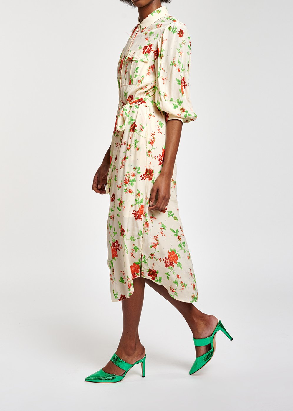 Robe chemise blanc cassé à  imprimé fleuri RE—SSENTIEL seconde main photo 5