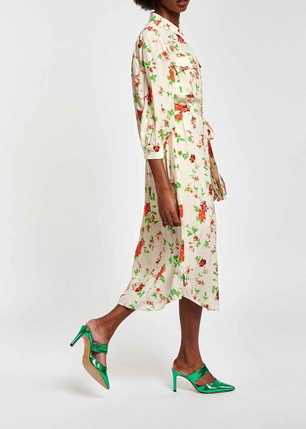Robe chemise blanc cassé à  imprimé fleuri RE—SSENTIEL seconde main photo 6