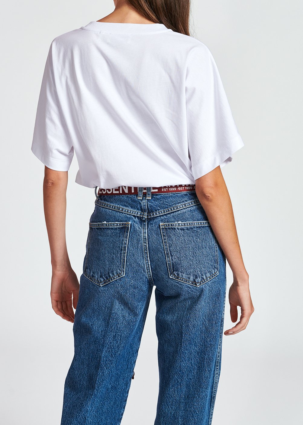 Wit oversized t-shirt van biokatoen RE—SSENTIEL tweedehands photo 4