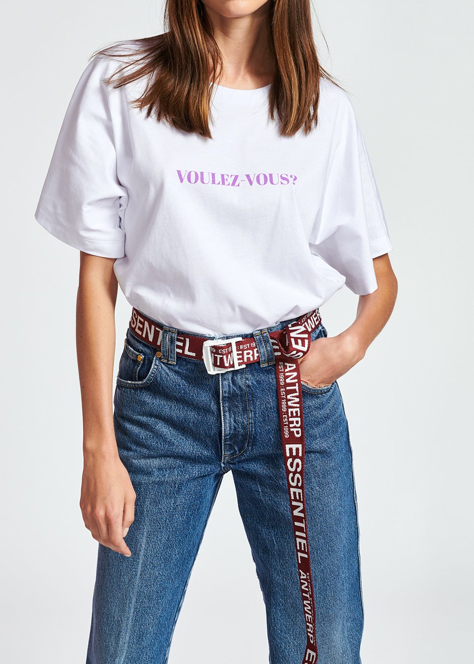 Wit oversized t-shirt van biokatoen RE—SSENTIEL tweedehands photo 5