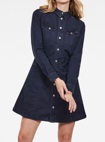 Tacoma Slim Longsleeve Flare Dress G-star tweedehands photo 3