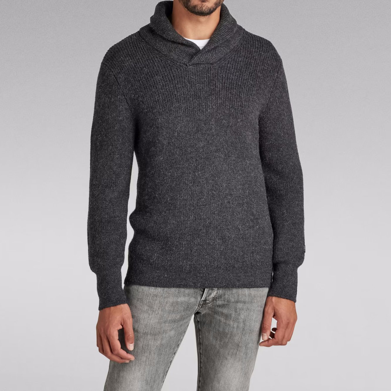 E Shawl Collar Knitted Pullover G-star Second-Hand photo 3