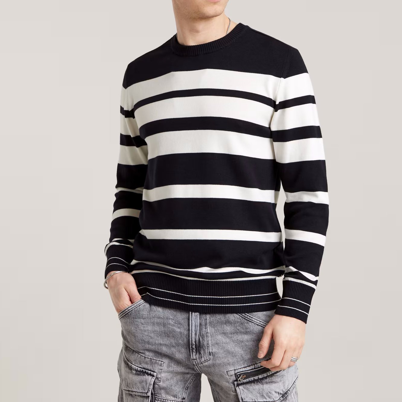 Irregular Stripe Knitted Pullover G-star Second-Hand photo 3