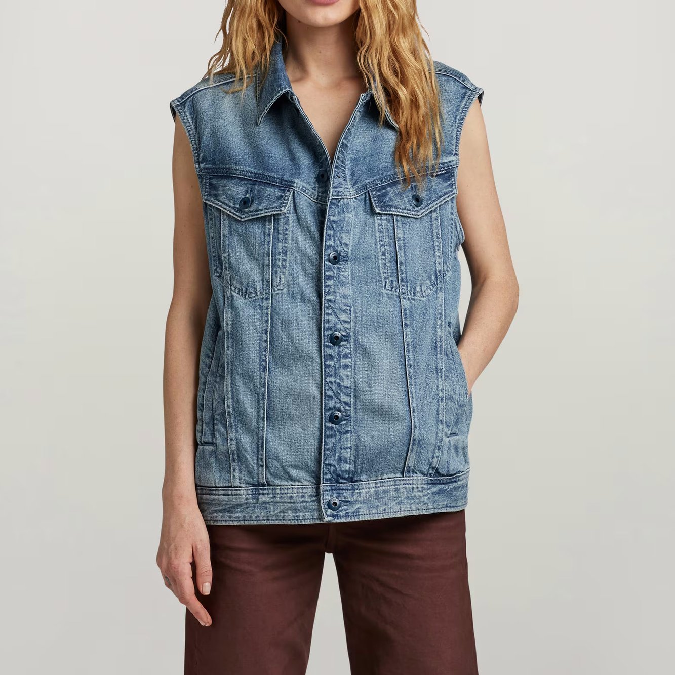 Oversized Denim Bodywarmer G-star tweedehands photo 3