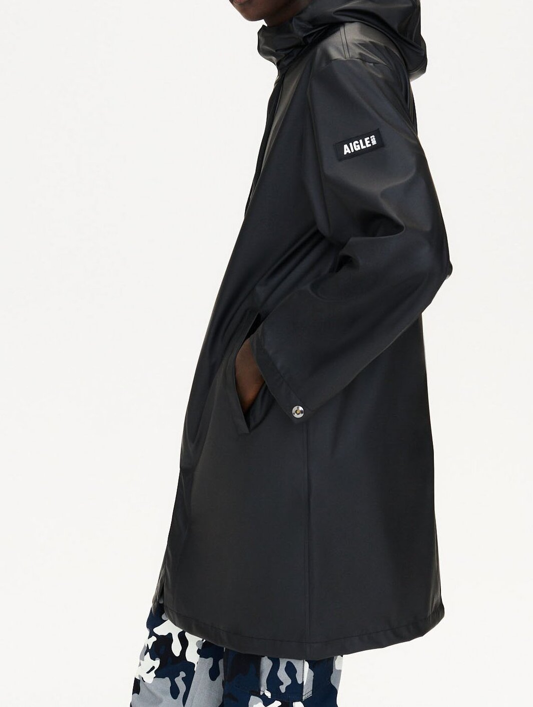 Parka longue matière waterproof à capuche Aigle seconde main photo 5