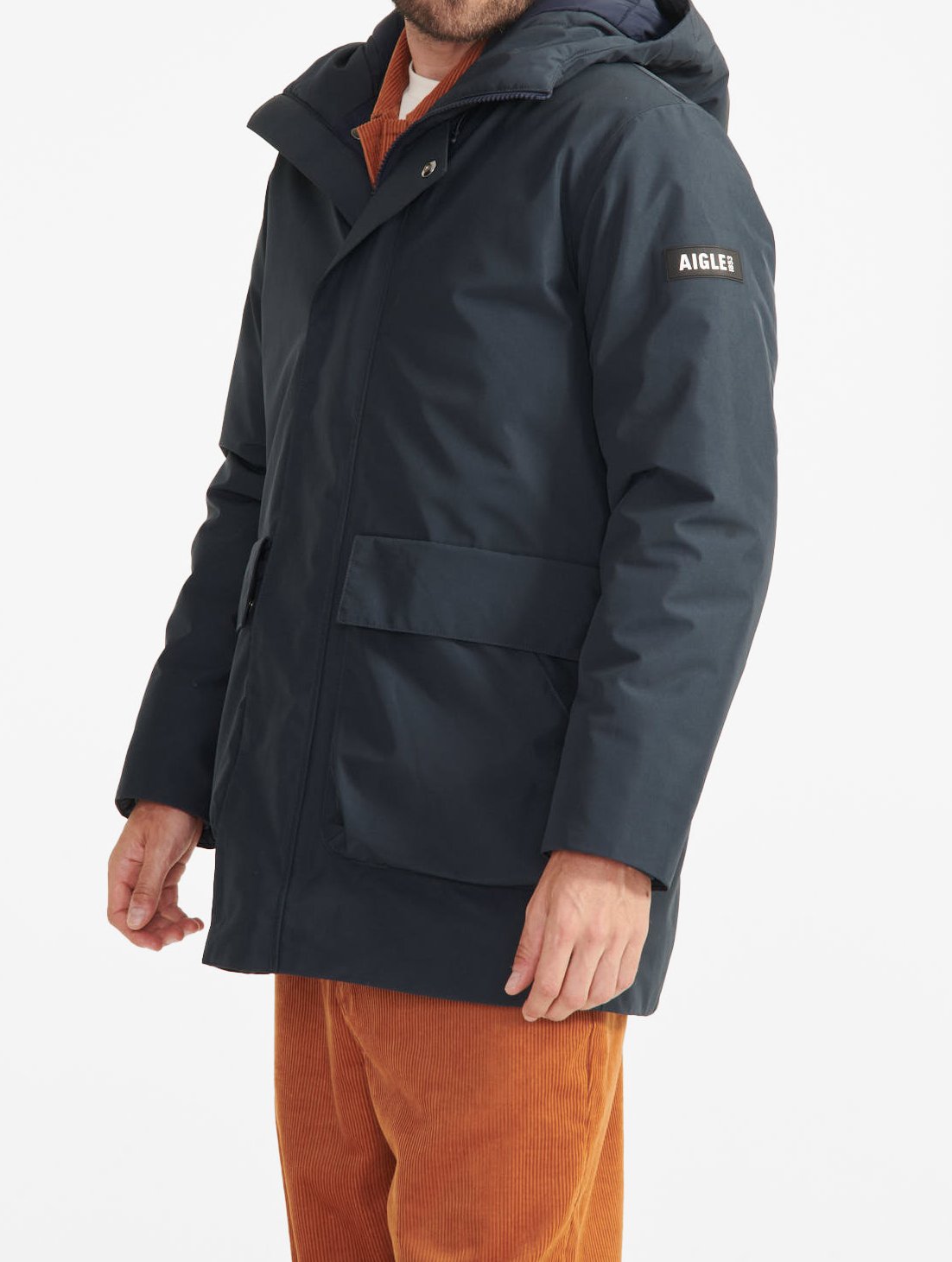 Parka chaude longue GORE-TEX ouate Dupont Sorona à  capuche Aigle seconde main photo 3