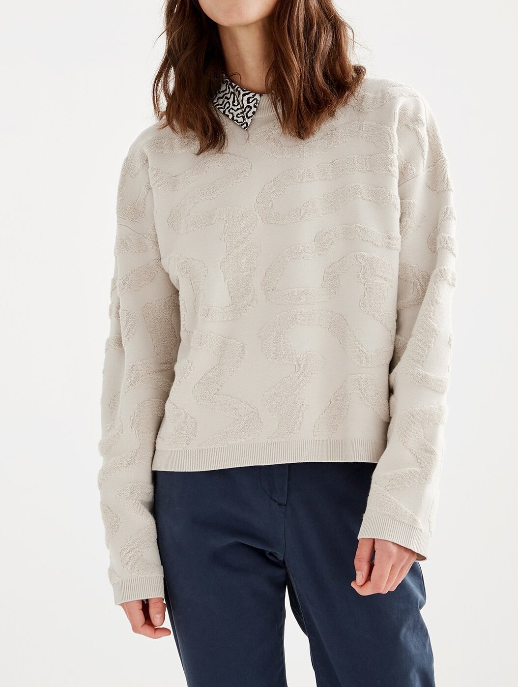 Pull col rond jacquard Aigle seconde main photo 4