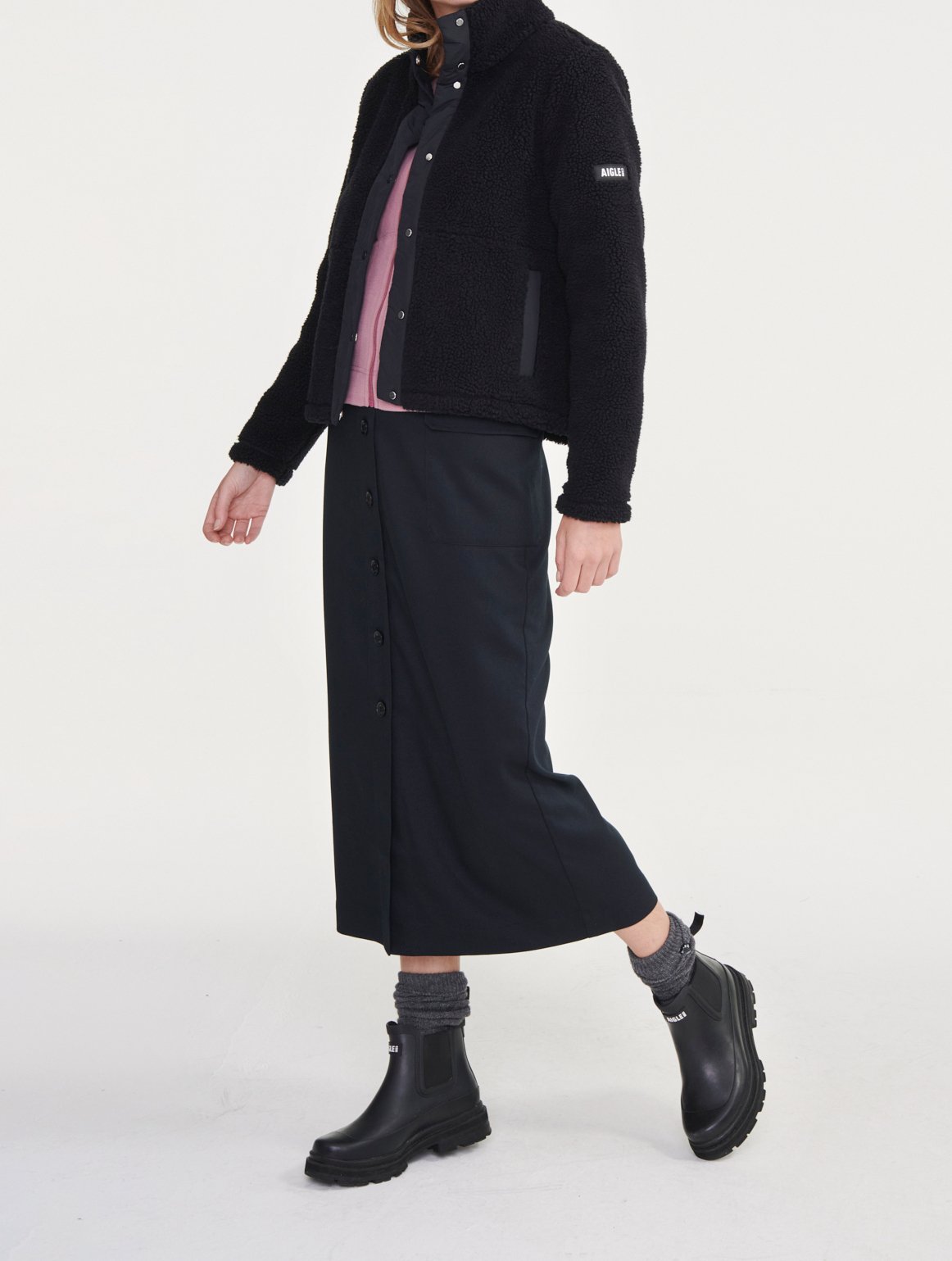 Blouson Sherpa bi matière Aigle seconde main photo 5