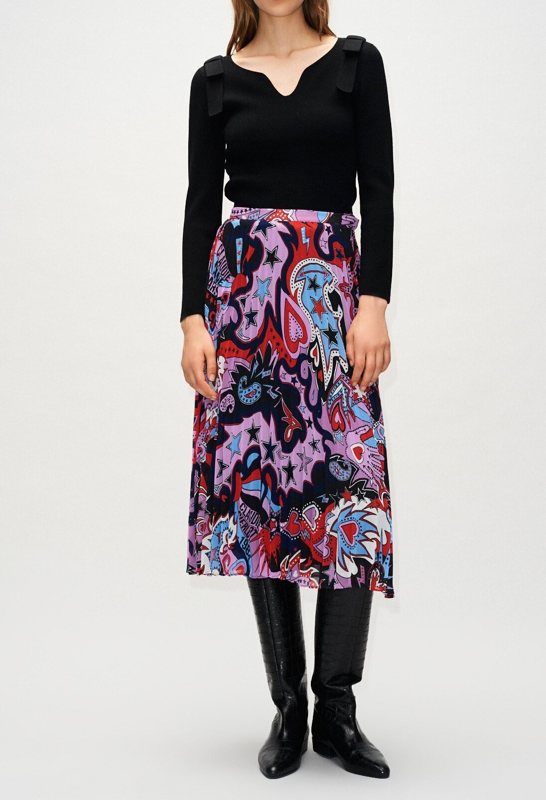 Jupe Plissée Imprimée Pop Claudie Seconde Main seconde main photo 1