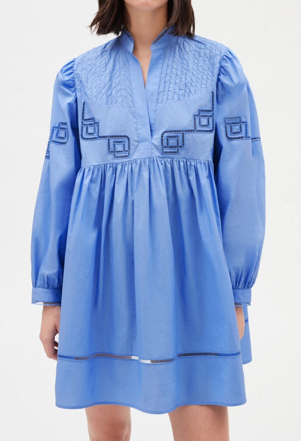 Photo produit Robe Courte Coton Brodé Bleu numéro 1