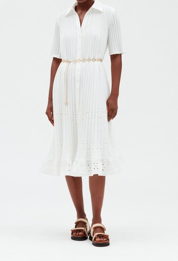Robe Midi Plissée Écrue Claudie Seconde Main seconde main photo 2