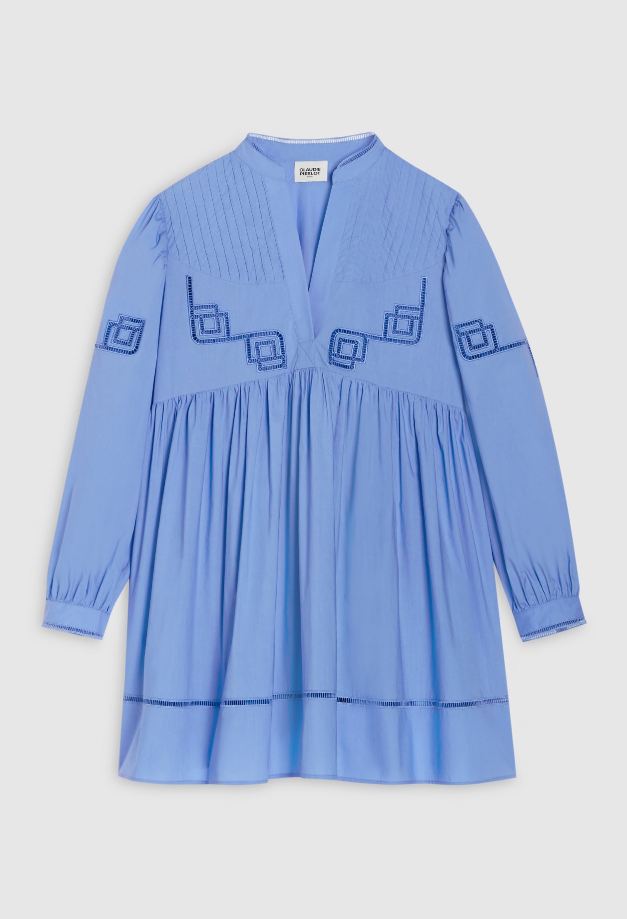 Photo produit Robe Courte Coton Brodé Bleu numéro 1
