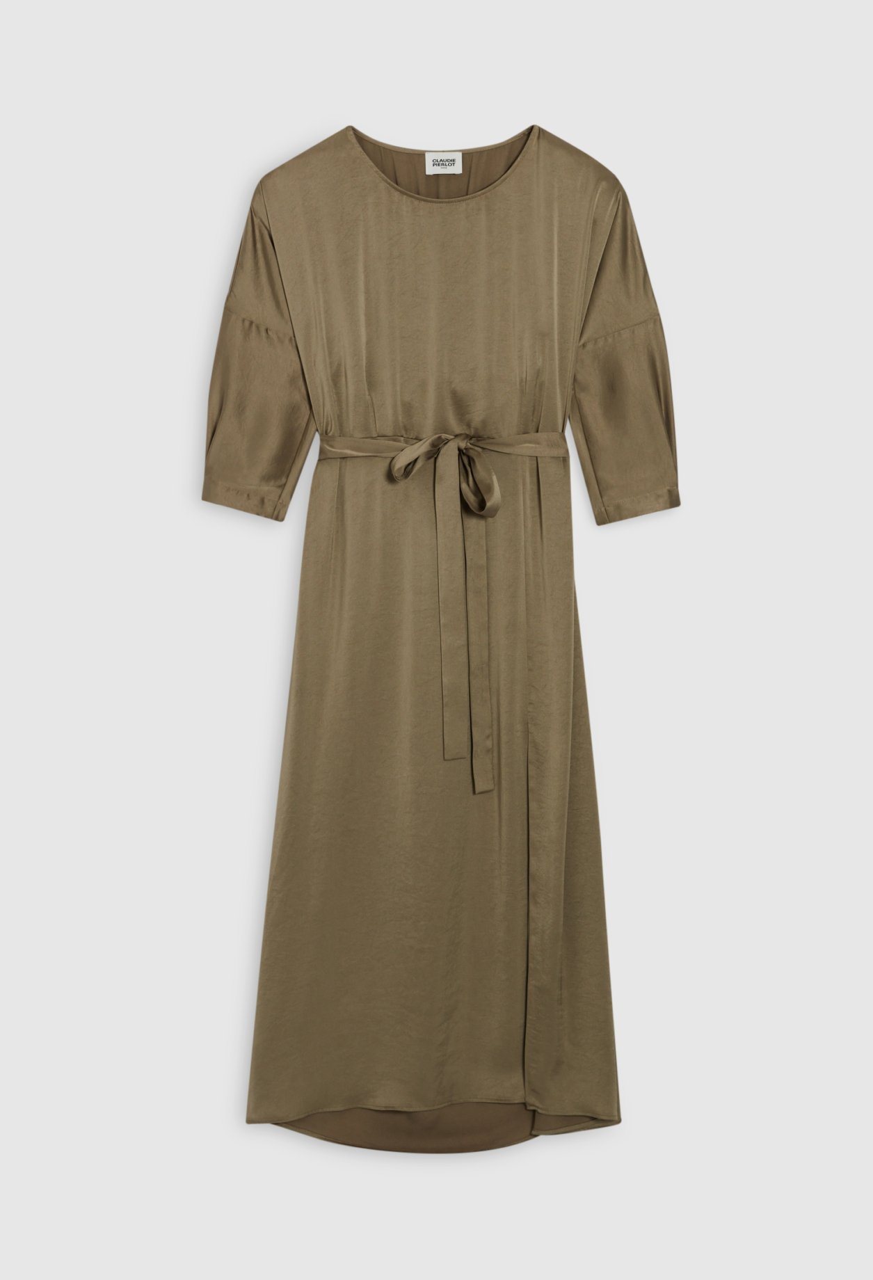 Photo produit Robe Midi Satinée Kaki numéro 0