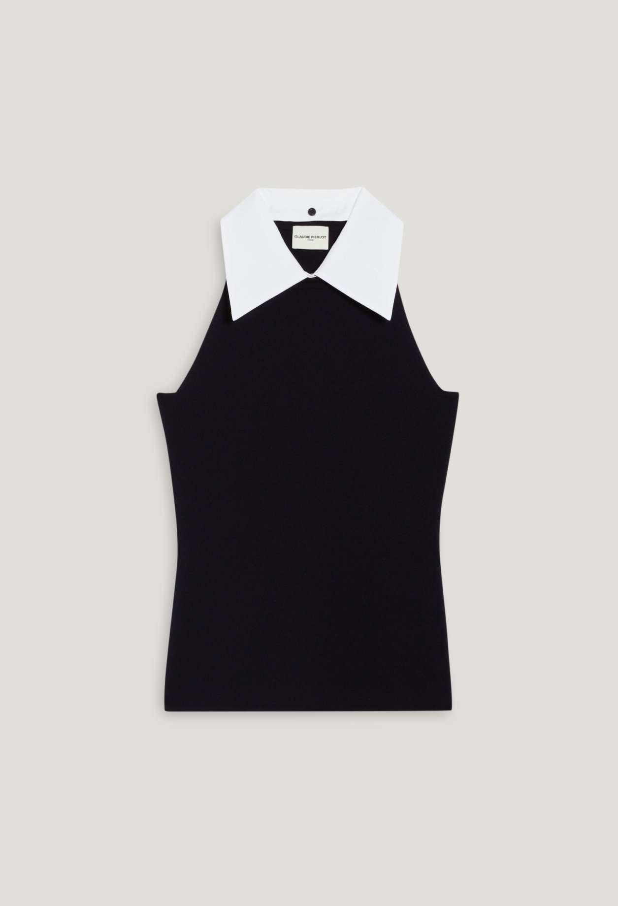 Product photo Navy vest top with shirt collar number 0