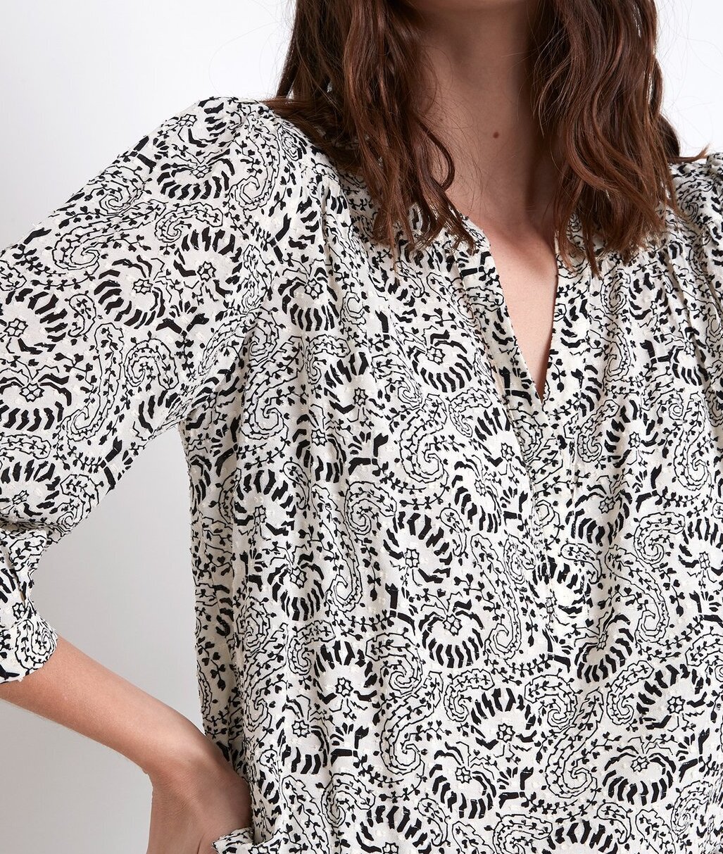 Blouse écrue imprimé fleuri Elsa Maison 123 seconde main photo 1