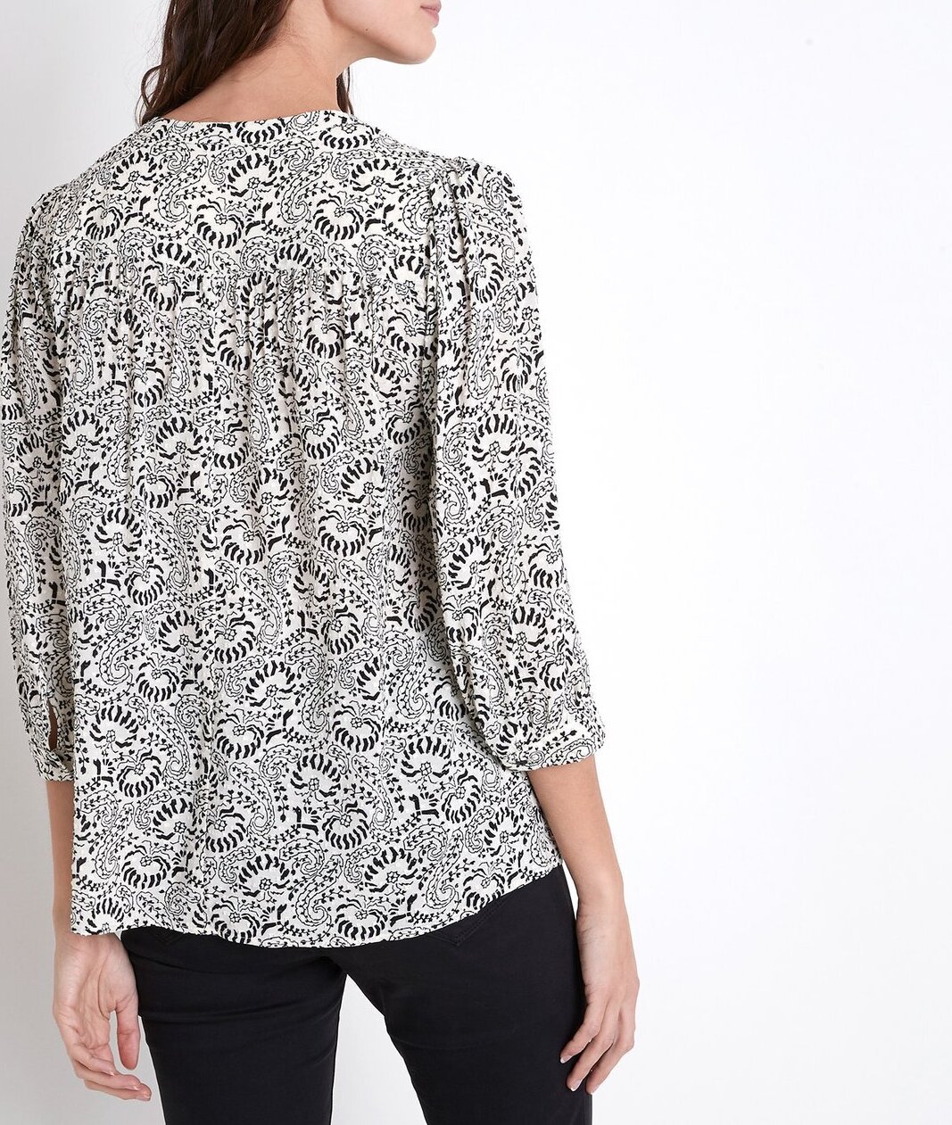 Blouse écrue imprimé fleuri Elsa Maison 123 seconde main photo 2