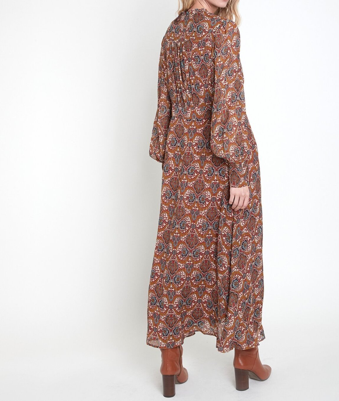 Robe longue imprimé camel Carmen Maison 123 seconde main photo 3