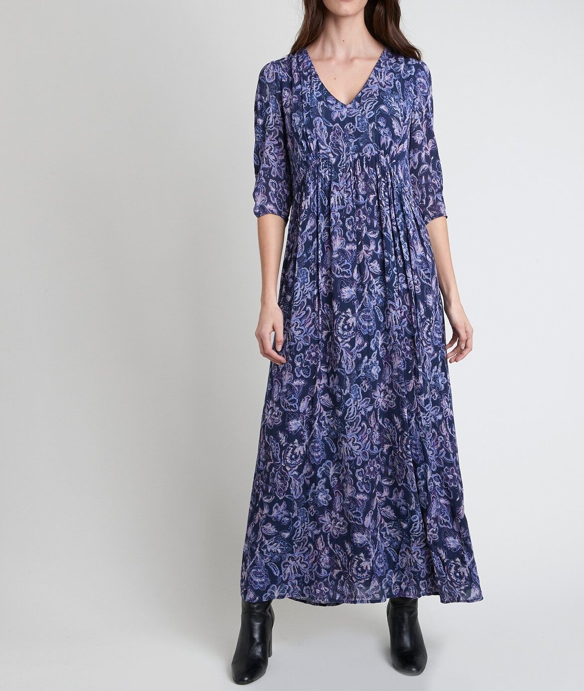 Robe bleue imprimée Claude Maison 123 seconde main photo 1