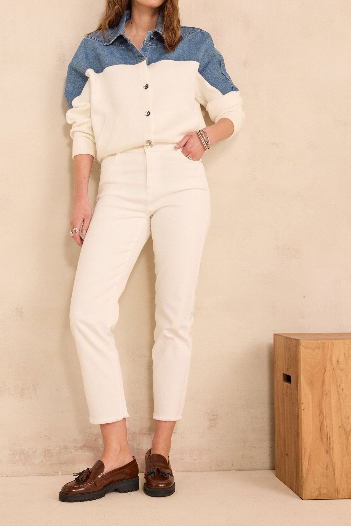 Jean slim et cropped en coton mélangé PATIENCE Maison 123 seconde main photo 3