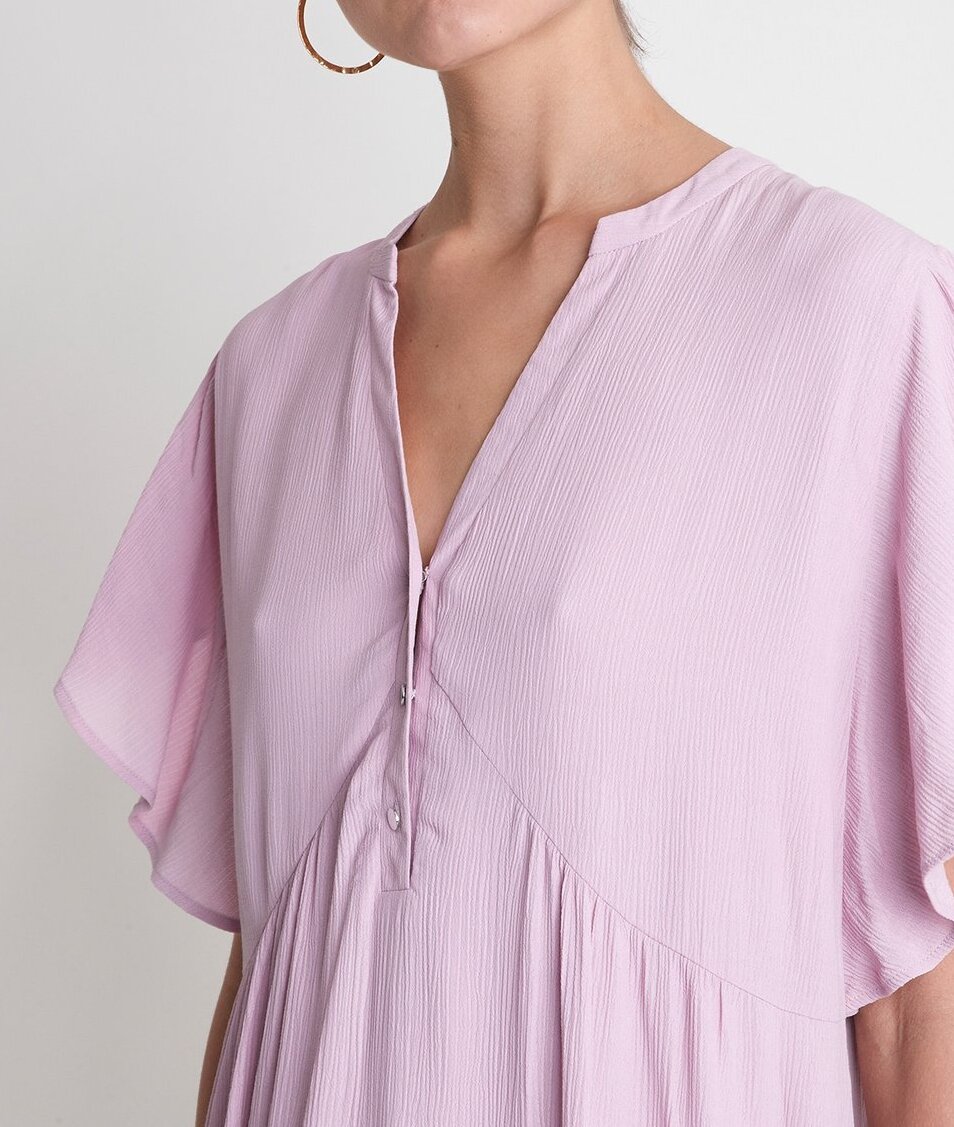 Robe en crêpe trapèze mauve Callo Maison 123 seconde main photo 1