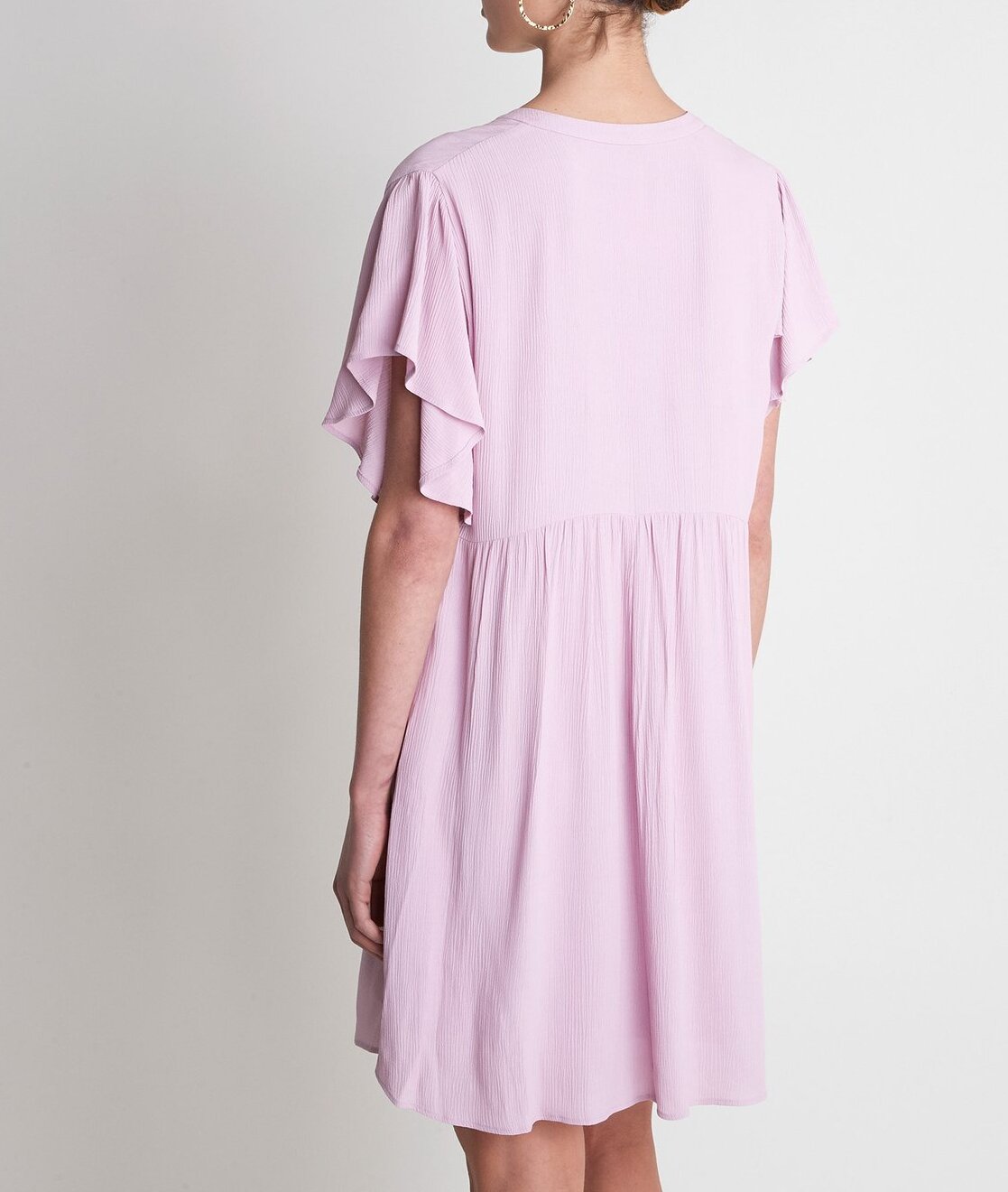 Robe en crêpe trapèze mauve Callo Maison 123 seconde main photo 2